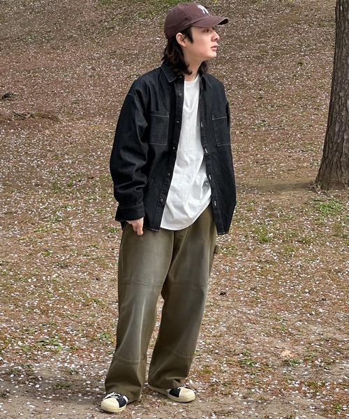 kutir（クティール）の「ビックシルエットデニムシャツ（シャツ/ブラウス・メンズ・インディゴブルー/ブラック・MEDIUM/LARGE）」の18枚目の写真