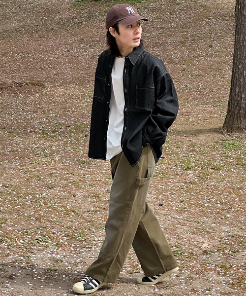 kutir（クティール）の「ビックシルエットデニムシャツ（シャツ/ブラウス・メンズ・インディゴブルー/ブラック・MEDIUM/LARGE）」の20枚目の写真