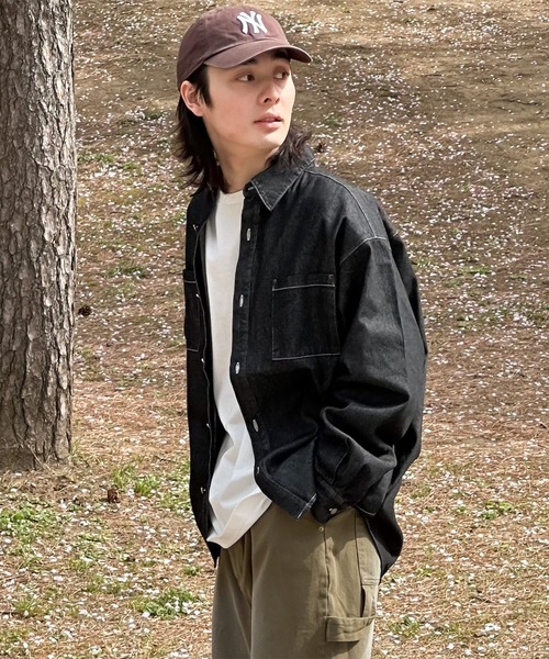 kutir（クティール）の「ビックシルエットデニムシャツ（シャツ/ブラウス・メンズ・インディゴブルー/ブラック・MEDIUM/LARGE）」の15枚目の写真