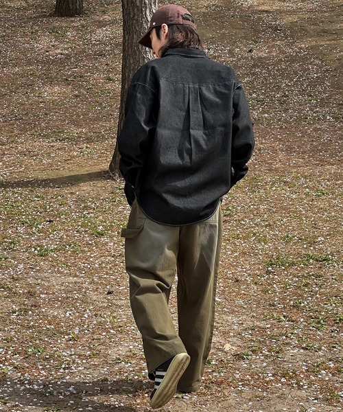 kutir（クティール）の「ビックシルエットデニムシャツ（シャツ/ブラウス・メンズ・インディゴブルー/ブラック・MEDIUM/LARGE）」の22枚目の写真