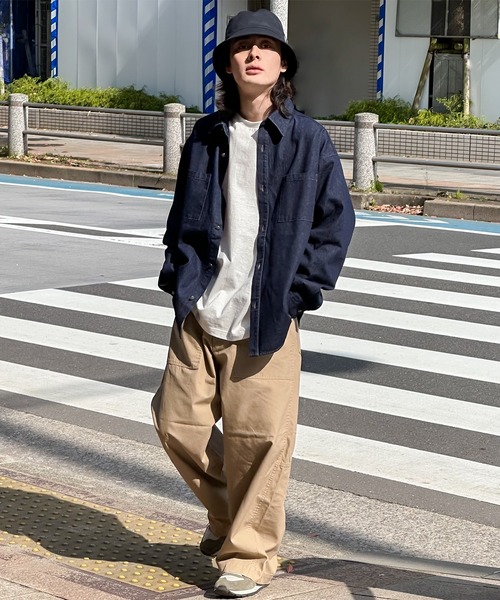 kutir（クティール）の「ビックシルエットデニムシャツ（シャツ/ブラウス・メンズ・インディゴブルー/ブラック・MEDIUM/LARGE）」の11枚目の写真