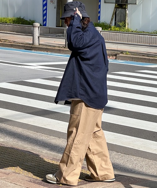 kutir（クティール）の「ビックシルエットデニムシャツ（シャツ/ブラウス・メンズ・インディゴブルー/ブラック・MEDIUM/LARGE）」の12枚目の写真