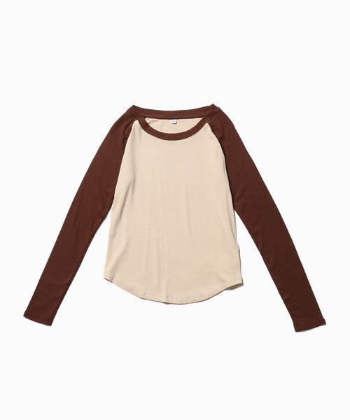 ROOPTOKYO(ループトウキョウ)の「Raglan long sleeve Tshirt/ラグランロングスリーブTシャツ(Tシャツ/カットソー・レディース・ホワイト/ブラウン/グレー・S/M/L)」の4枚目の写真