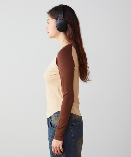 ROOPTOKYO(ループトウキョウ)の「Raglan long sleeve Tshirt/ラグランロングスリーブTシャツ(Tシャツ/カットソー・レディース・ホワイト/ブラウン/グレー・S/M/L)」の10枚目の写真