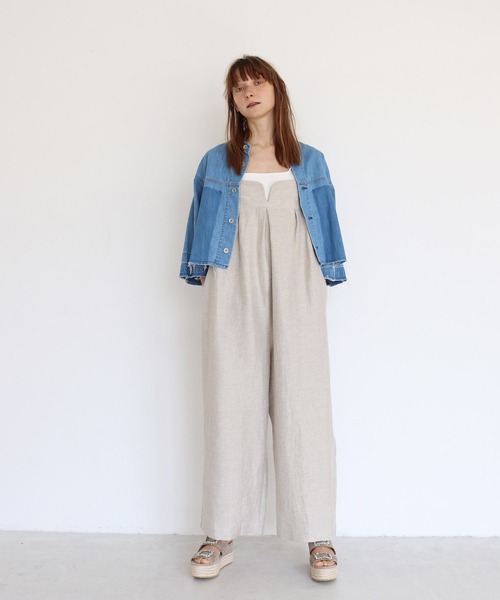 sana / linen twill jump suit(リネンツイルジャンプスーツ)