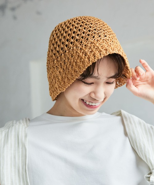 URBAN RESEARCH（アーバンリサーチ）の「細編みベルハット（ハット・レディース・ブラック/ベージュ・-）」の9枚目の写真