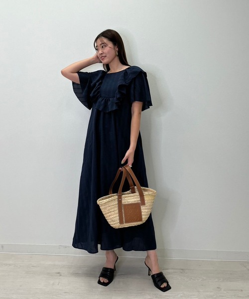 プッチラッフルチェックロングワンピース ラッフルチェックロングワンピース – ANDOR ONLINE
