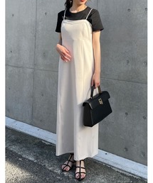 Re:EDIT | [SUMMER DRESS COLLECTION][低身長/高身長サイズ有]ドライタッチビスチェライクIラインキャミワンピース(ジャンパースカート)