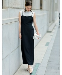 Re:EDIT | [SUMMER DRESS COLLECTION][低身長/高身長サイズ有]ドライタッチビスチェライクIラインキャミワンピース(ジャンパースカート)