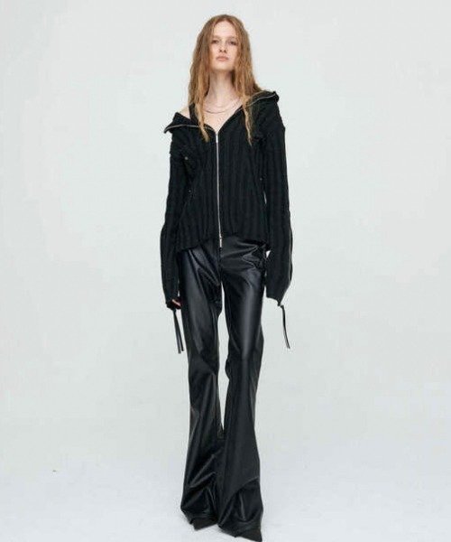 Nache sure soft knit zip up ニット