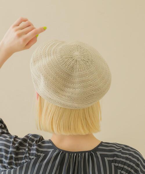 SMELLY（スメリー）の「スカシアミベレー（ハンチング/ベレー帽・レディース・アイボリー/ブラック・-）」の5枚目の写真