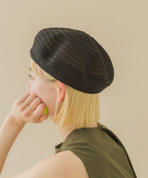 SMELLY（スメリー）の「スカシアミベレー（ハンチング/ベレー帽・レディース・アイボリー/ブラック・-）」の9枚目の写真