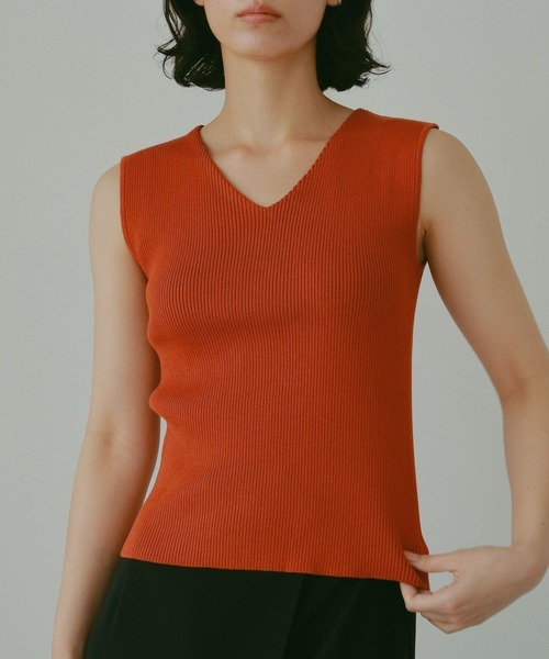 N WITH.（エヌウィズ）の「【2WAY】リブニットタンクトップ（ニット