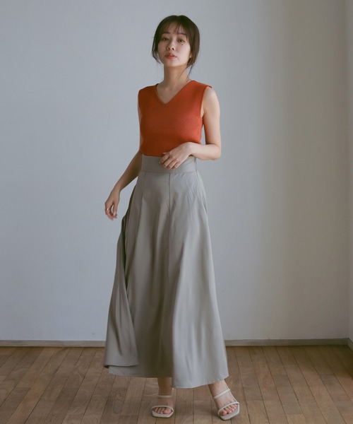 N WITH.（エヌウィズ）の「【2WAY】リブニットタンクトップ（ニット/セーター・レディース・レモンイエロー/オフホワイト/オレンジ・FREE）」の4枚目の写真