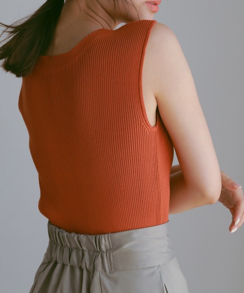 N WITH.（エヌウィズ）の「【2WAY】リブニットタンクトップ（ニット/セーター・レディース・レモンイエロー/オフホワイト/オレンジ・FREE）」の10枚目の写真