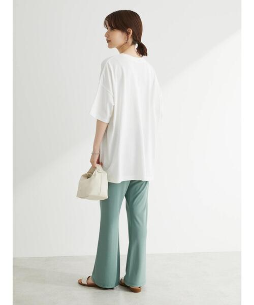 Green　Parks（グリーンパークス）の「カレッジロゴ半袖チュニック（チュニック・レディース・ホワイト/ブラウン/ダークグレー/サックスブルー・FREE）」の7枚目の写真