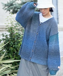 《Javaジャバコラボ》大人のこなれ感漂う グラデーションアウトリンキングニット オーバーサイズ カーディガン