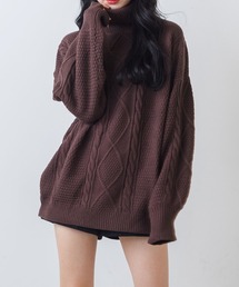WEGO/ケーブルタートルセーター