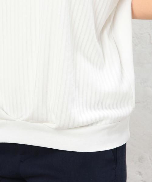 green label relaxing（グリーンレーベルリラクシング）の「GT P/N シアーSTP スソタックPOカットソー（Tシャツ/カットソー・レディース・オフホワイト/ブラック・フリー）」の11枚目の写真