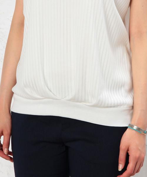 green label relaxing（グリーンレーベルリラクシング）の「GT P/N シアーSTP スソタックPOカットソー（Tシャツ/カットソー・レディース・オフホワイト/ブラック・フリー）」の13枚目の写真