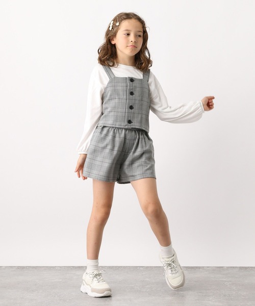 GLOBAL WORK（グローバルワーク）の「3SETビスチェセットアップ/966390（ワンピース・キッズ・チェック/グレイッシュベージュ・100cm/110cm/120cm/130cm/140cm/150cm/160cm）」の6枚目の写真