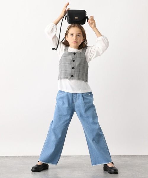 GLOBAL WORK（グローバルワーク）の「3SETビスチェセットアップ/966390（ワンピース・キッズ・チェック/グレイッシュベージュ・100cm/110cm/120cm/130cm/140cm/150cm/160cm）」の12枚目の写真