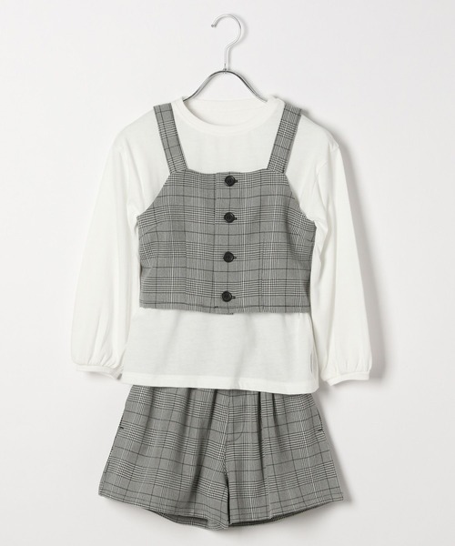 GLOBAL WORK（グローバルワーク）の「3SETビスチェセットアップ/966390（ワンピース・キッズ・チェック/グレイッシュベージュ・100cm/110cm/120cm/130cm/140cm/150cm/160cm）」の15枚目の写真