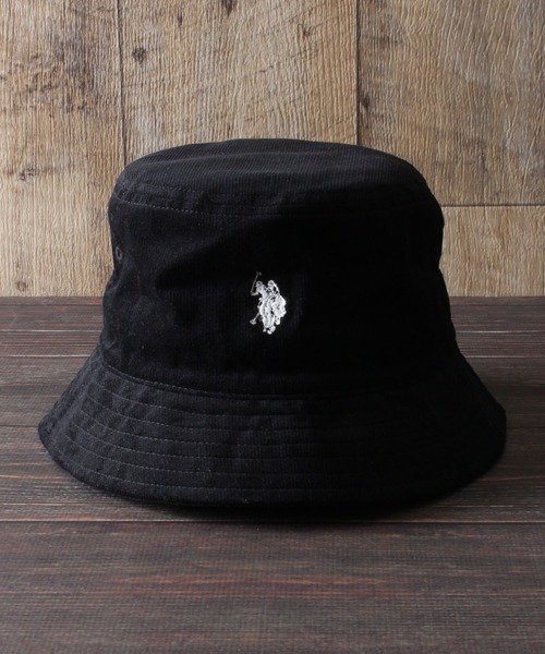 U.S. POLO ASSN バケットハット　コーデュロイ U.S. POLO ASSN. 帽子 ハット 1ポイント刺繍コーデュロイバケハ
