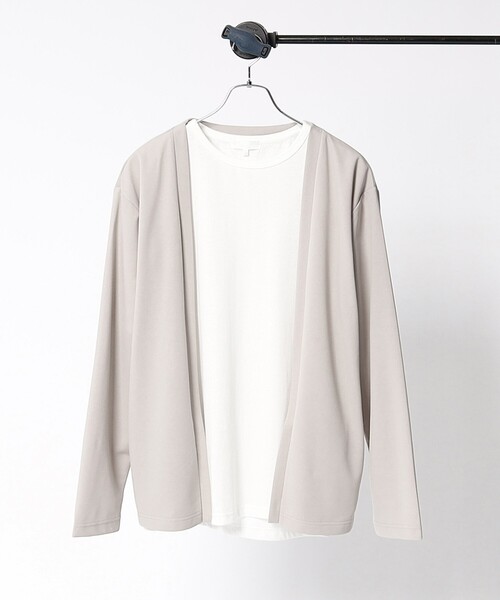THE SHOP TK (ザ ショップ ティーケー )の「◆【カーディガン+Tシャツ 2枚セットアイテム】接触冷感アンサンブルカーディガン(カーディガン/ボレロ・メンズ・ブラック/ブルー/グリーン/ベージュ・02/03/04)」の3枚目の写真