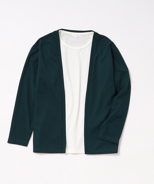 THE SHOP TK (ザ ショップ ティーケー )の「◆【カーディガン+Tシャツ 2枚セットアイテム】接触冷感アンサンブルカーディガン(カーディガン/ボレロ・メンズ・ブラック/ブルー/グリーン/ベージュ・02/03/04)」の5枚目の写真