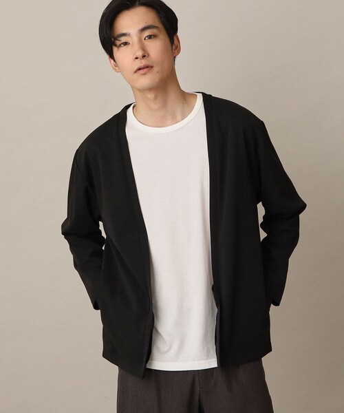 THE SHOP TK (ザ ショップ ティーケー )の「◆【カーディガン+Tシャツ 2枚セットアイテム】接触冷感アンサンブルカーディガン(カーディガン/ボレロ・メンズ・ブラック/ブルー/グリーン/ベージュ・02/03/04)」の8枚目の写真