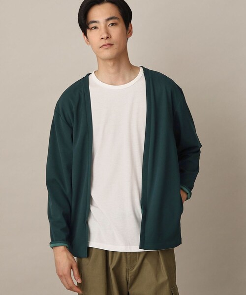 THE SHOP TK (ザ ショップ ティーケー )の「◆【カーディガン+Tシャツ 2枚セットアイテム】接触冷感アンサンブルカーディガン(カーディガン/ボレロ・メンズ・ブラック/ブルー/グリーン/ベージュ・02/03/04)」の12枚目の写真