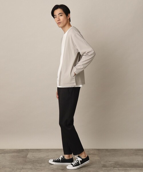 THE SHOP TK (ザ ショップ ティーケー )の「◆【カーディガン+Tシャツ 2枚セットアイテム】接触冷感アンサンブルカーディガン(カーディガン/ボレロ・メンズ・ブラック/ブルー/グリーン/ベージュ・02/03/04)」の15枚目の写真