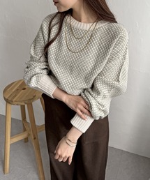 ikka | 【雑誌InRed12月号掲載】【親子おそろい】バーズアイ柄ニットプルオーバー(ニット/セーター)