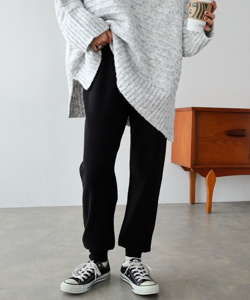 andme（アンドミー）の「ストレッチジョガーニットパンツ（その他パンツ・レディース・ライトベージュ/カーキ/クリーム/ブラック/グレー/イエロー/グレー系/ブラウン・L/M）」の14枚目の写真