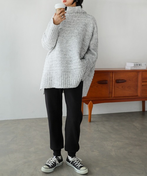 andme（アンドミー）の「ストレッチジョガーニットパンツ（その他パンツ・レディース・ライトベージュ/カーキ/クリーム/ブラック/グレー/イエロー/グレー系/ブラウン・L/M）」の11枚目の写真