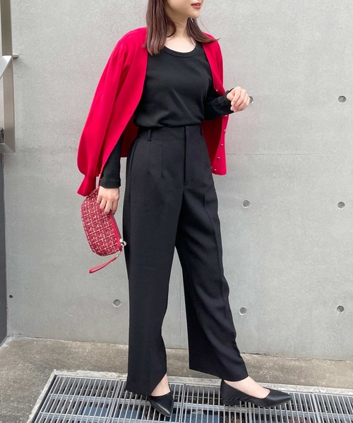 PICCIN（ピッチン）の「起毛UネックロンT（Tシャツ/カットソー・レディース・チャコールグレー/アイボリー/ブラック・M）」の18枚目の写真