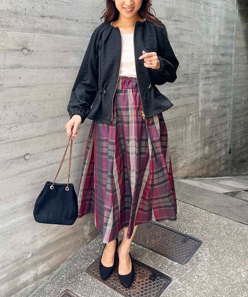 PICCIN（ピッチン）の「起毛UネックロンT（Tシャツ/カットソー・レディース・チャコールグレー/アイボリー/ブラック・M）」の9枚目の写真