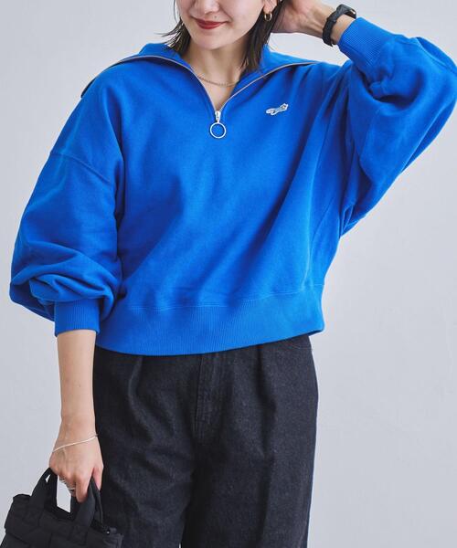 PENNEYS（ぺニーズ）の「PENNEYS（ぺニーズ）別注ヘビーウエイト裏毛ハーフジッププルオーバー（スウェット・レディース・グレー/オフホワイト/ダークグレー/ライム/ネイビー/ブラック/ケリーグリーン/コバルトブルー・FREE）」の8枚目の写真