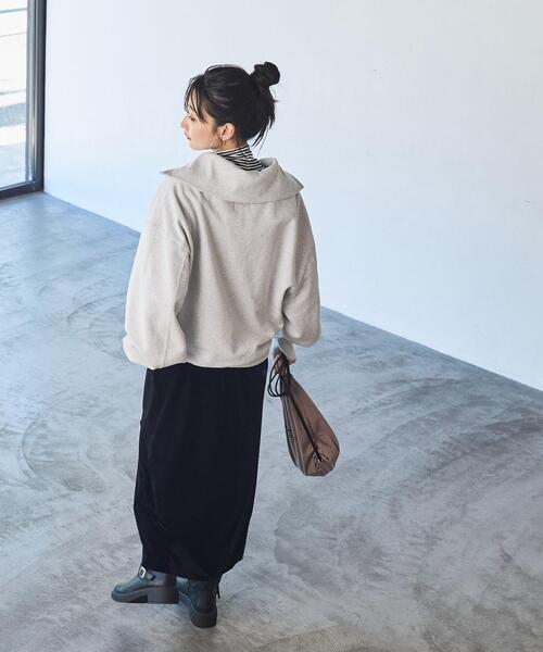 PENNEYS（ぺニーズ）の「PENNEYS（ぺニーズ）別注ヘビーウエイト裏毛ハーフジッププルオーバー（スウェット・レディース・グレー/オフホワイト/ダークグレー/ライム/ネイビー/ブラック/ケリーグリーン/コバルトブルー・FREE）」の13枚目の写真