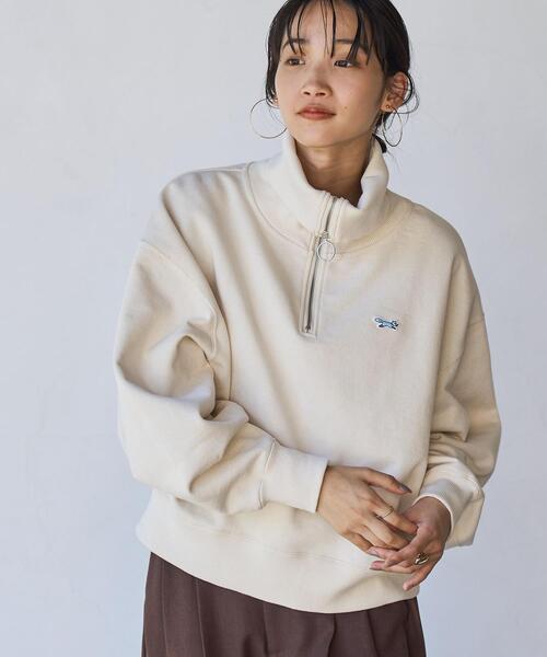 PENNEYS（ぺニーズ）の「PENNEYS（ぺニーズ）別注ヘビーウエイト裏毛ハーフジッププルオーバー（スウェット・レディース・グレー/オフホワイト/ダークグレー/ライム/ネイビー/ブラック/ケリーグリーン/コバルトブルー・FREE）」の18枚目の写真