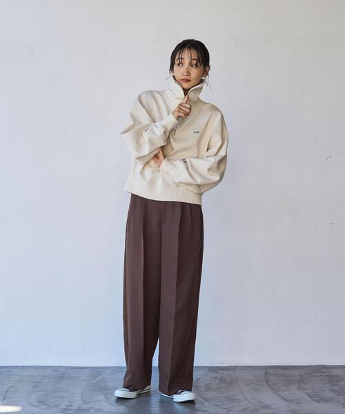 PENNEYS（ぺニーズ）の「PENNEYS（ぺニーズ）別注ヘビーウエイト裏毛ハーフジッププルオーバー（スウェット・レディース・グレー/オフホワイト/ダークグレー/ライム/ネイビー/ブラック/ケリーグリーン/コバルトブルー・FREE）」の19枚目の写真