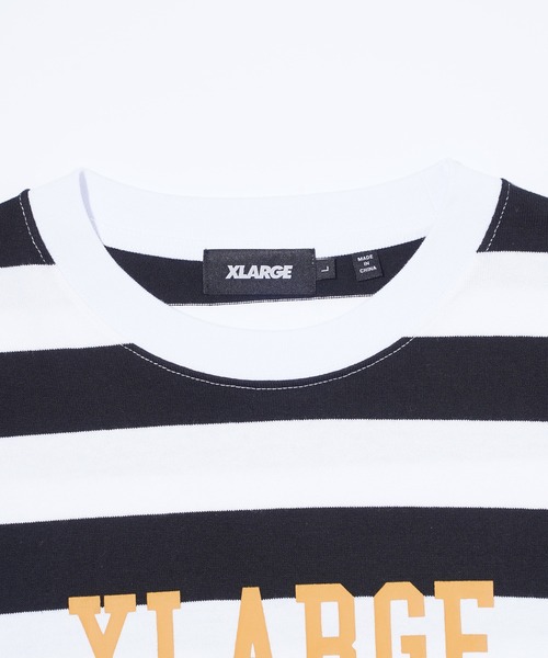 XLARGE（エクストララージ）の「COLLEGE LOGO STRIPED L/S TEE（Tシャツ/カットソー・メンズ・グリーン/ホワイト/ピンク・M/L/XL/S）」の5枚目の写真
