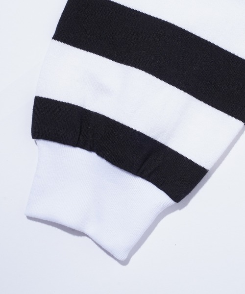 XLARGE（エクストララージ）の「COLLEGE LOGO STRIPED L/S TEE（Tシャツ/カットソー・メンズ・グリーン/ホワイト/ピンク・M/L/XL/S）」の8枚目の写真