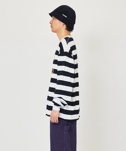 XLARGE（エクストララージ）の「COLLEGE LOGO STRIPED L/S TEE（Tシャツ/カットソー・メンズ・グリーン/ホワイト/ピンク・M/L/XL/S）」の11枚目の写真