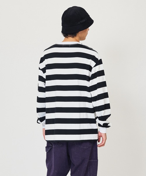 XLARGE（エクストララージ）の「COLLEGE LOGO STRIPED L/S TEE（Tシャツ/カットソー・メンズ・グリーン/ホワイト/ピンク・M/L/XL/S）」の12枚目の写真