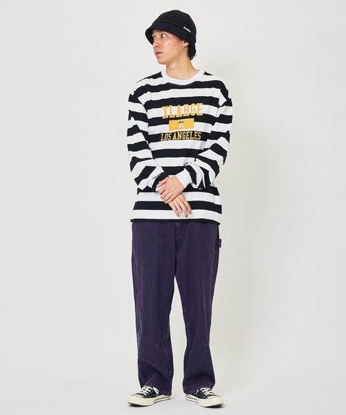 XLARGE（エクストララージ）の「COLLEGE LOGO STRIPED L/S TEE（Tシャツ/カットソー・メンズ・グリーン/ホワイト/ピンク・M/L/XL/S）」の13枚目の写真