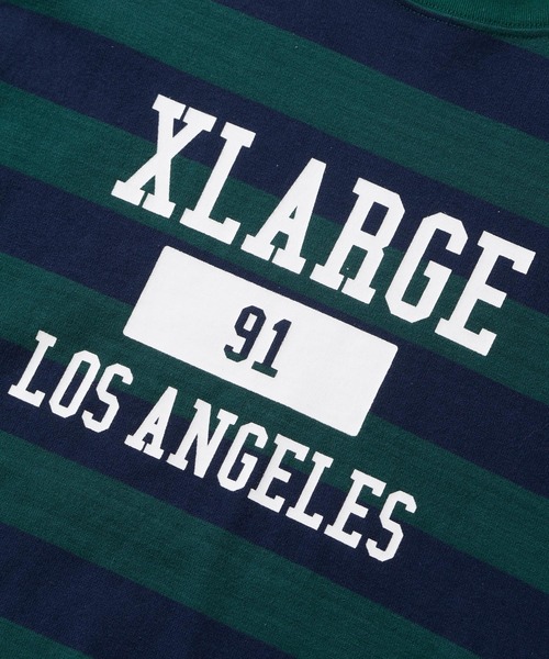 XLARGE（エクストララージ）の「COLLEGE LOGO STRIPED L/S TEE（Tシャツ/カットソー・メンズ・グリーン/ホワイト/ピンク・M/L/XL/S）」の21枚目の写真
