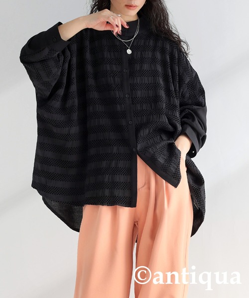 ベロアステッチシャツ（シャツ/ブラウス）｜antiqua（アンティカ）