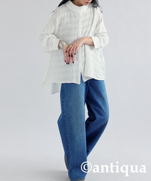 ベロアステッチシャツ（シャツ/ブラウス）｜antiqua（アンティカ） mdprevattcaulkingandwaterproofing.com